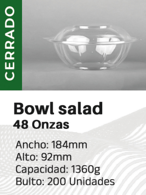 Bowl salad 48 Onzas