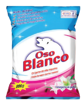 Detergente en Polvo OSO BLANCO MULT-ACTION! 800GRS