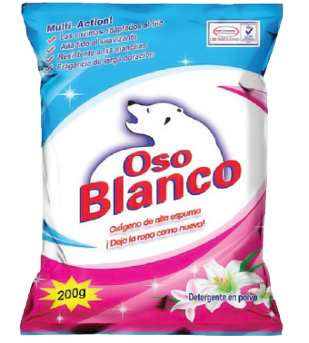 Detergente en Polvo OSO BLANCO MULT-ACTION! 200 GRS.