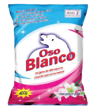 Detergente en Polvo OSO BLANCO MULT-ACTION! 400 GRS.