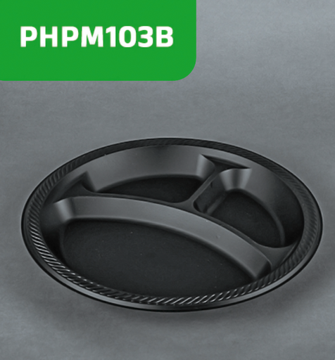 [PHPM103B] PLATO NUM. 10 3 DIVISIONES CON MINERAL NEGRO 2 X 150