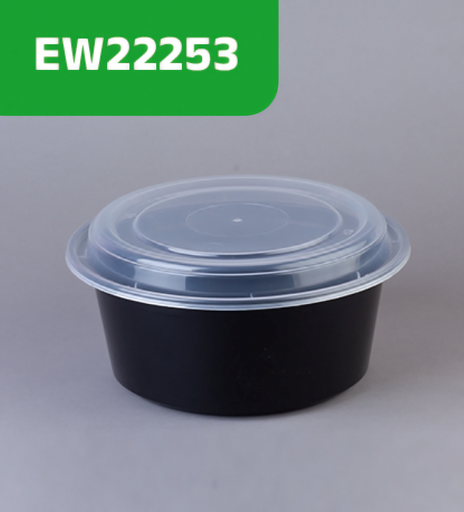 [EW22253] PORTACOMIDA REDONDO 38 OZ NEGRO C/ TAPA TRANSPARENTE 1 X 150